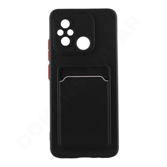 Dohans Mobile Phone case Black Xiaomi Redmi 12C Silicone Card Holder Cover & Case