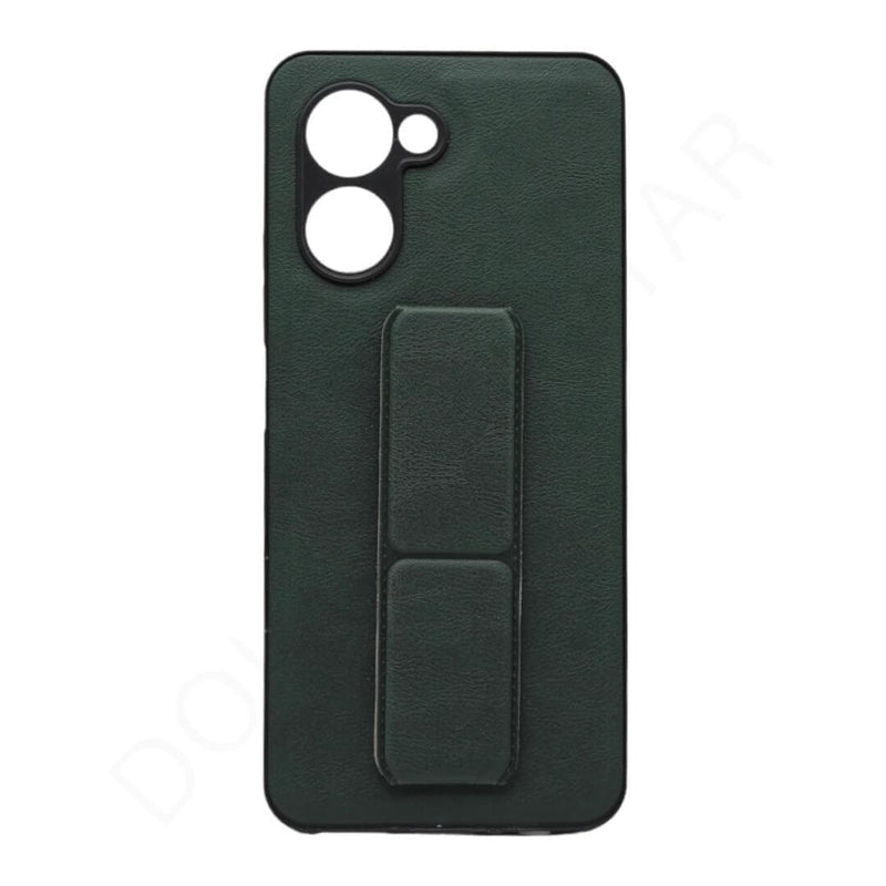 Dohans Mobile Phone case Green Realme C33 Leather Texture Stand Case & Cover