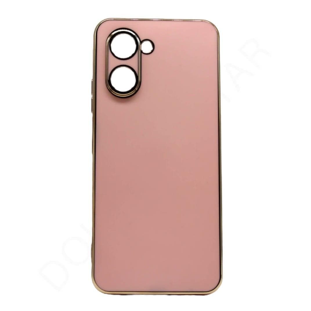 Dohans Mobile Phone case Pink Realme C33 Gold Frame Silicone Case & Cover