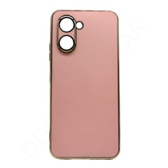 Dohans Mobile Phone case Pink Realme C33 Gold Frame Silicone Case & Cover