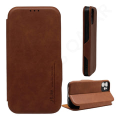 Dohans Mobile Phone Cases Brown iPhone 14 Pro Max JSJM Leather Book Case & Cover