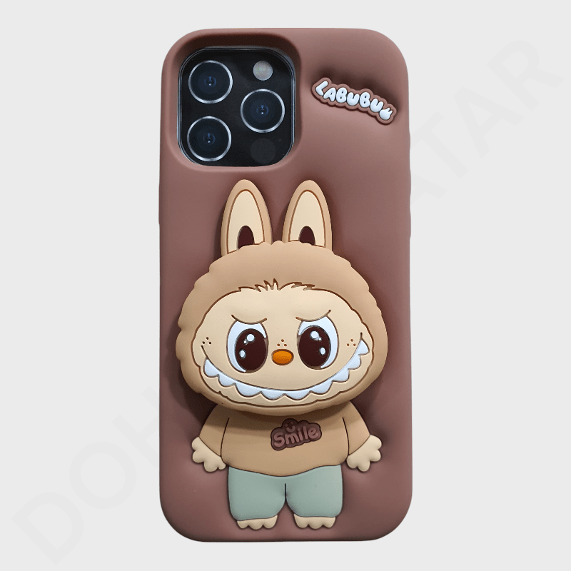 Dohans Mobile Phone Cases Brown iPhone 15 Pro Max Labubu Holder Case Cover & Case