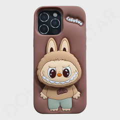 Dohans Mobile Phone Cases Brown iPhone 15 Pro Max Labubu Holder Case Cover & Case