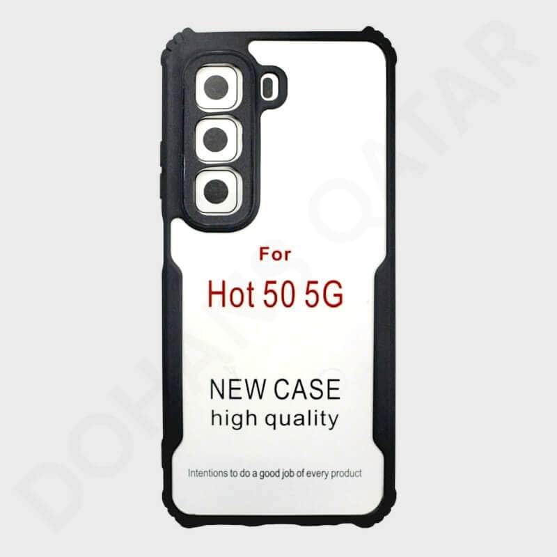 Infinix Hot 50 5G Transparent Black Border Cover & Case - Mobile Phone Cases available at Dohans Qatar