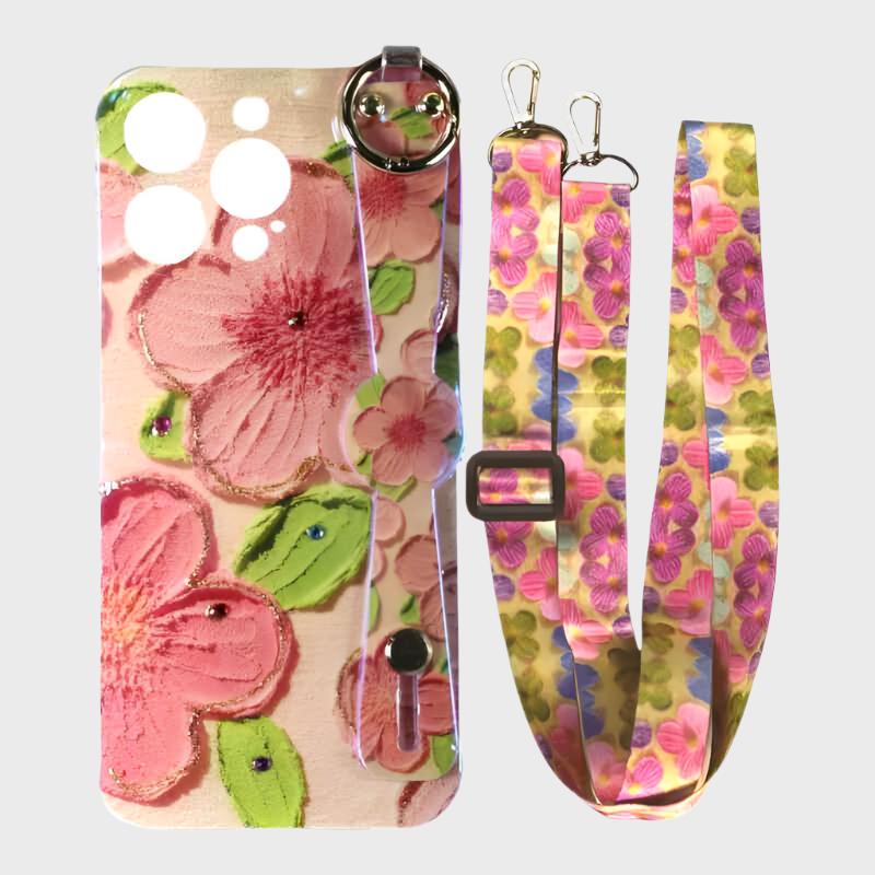 Dohans Mobile Phone Cases iPhone 15 Pro Painting Lanyard Cover & Case