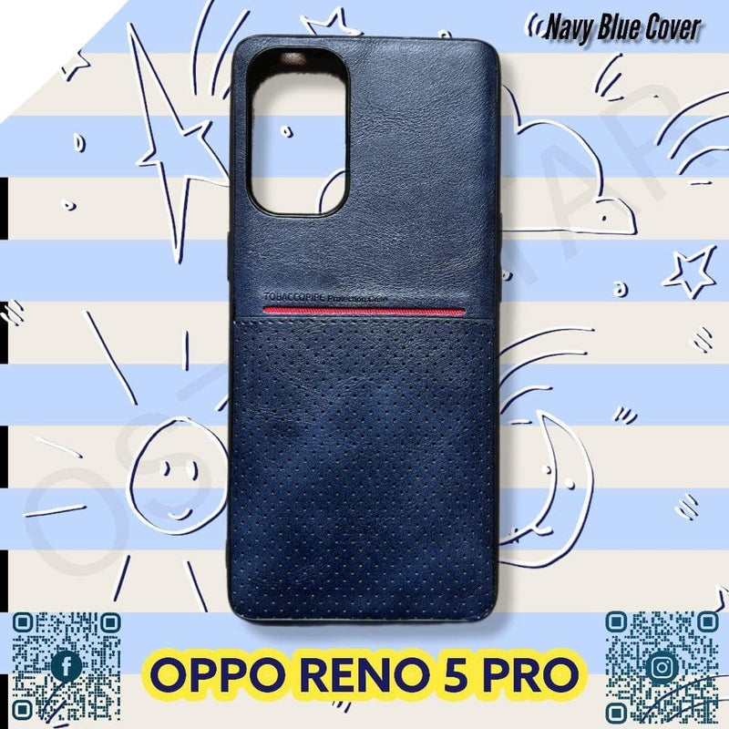 Dohans Mobile Phone Cases Navy Blue Oppo Reno5 Pro 5G - Leather Cover with Card Holder