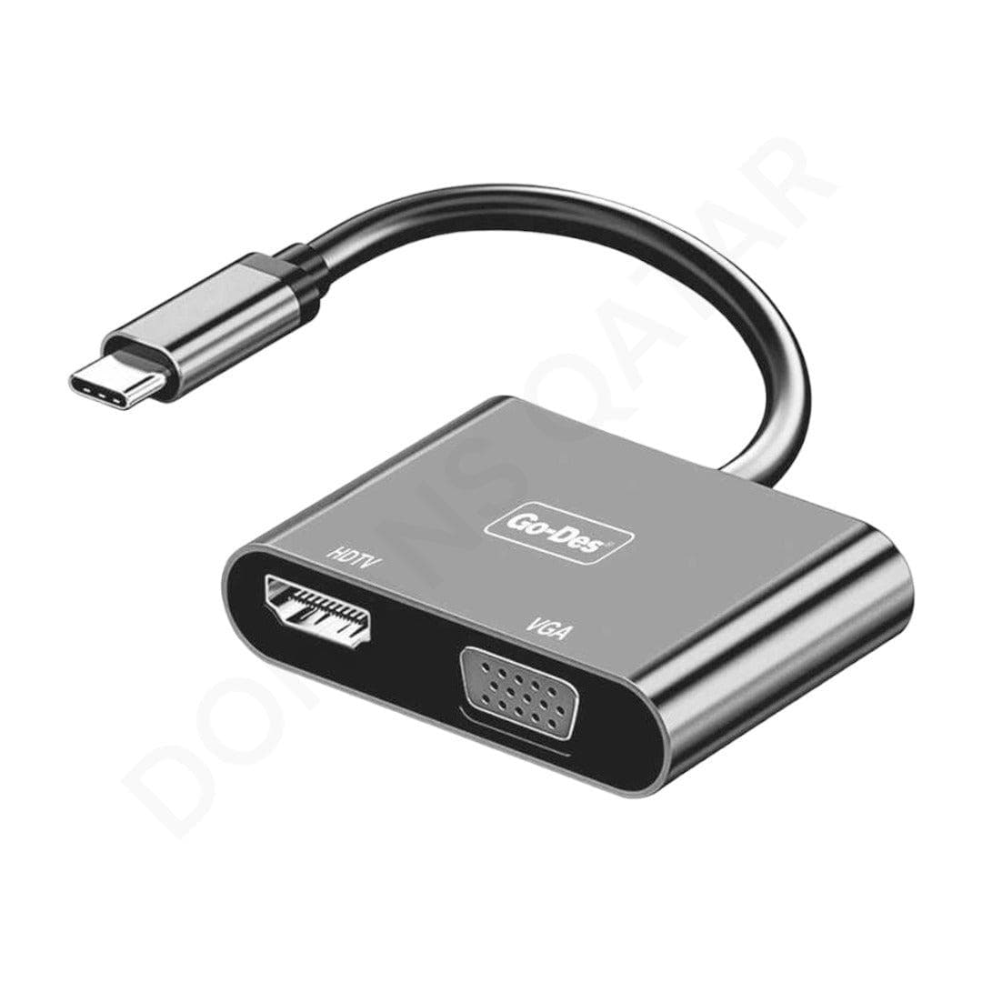 Dohans Other Accessories Go-Des 2 in 1 USB-C To HDTV+VGA Converter