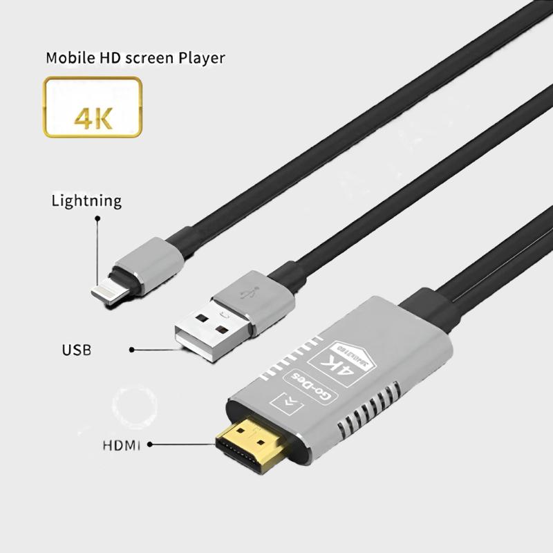 Dohans Other Accessories Go-Des GD-8278 4K Lightning to HDMI HDTV 1.8M Cable
