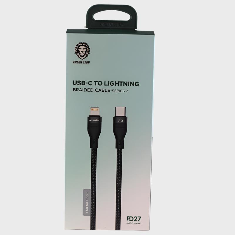 Green Lion Braided USB-C To Lightning Data Cable PD27 - Other Accessories available at Dohans Qatar