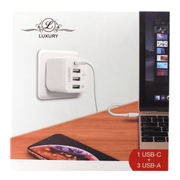 Luxury 4 in 1 USB-C & USB-A 45W Travel Fast Charger - Chargers available at Dohans Qatar