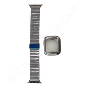 Stainless Steel Watch Strap & Screen Protector 42/44/45/49 MM Accessories - Smart Watch Straps available at Dohans Qatar