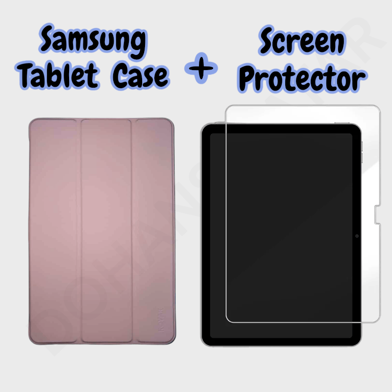 Dohans Tablet Cover Samsung Galaxy Tab A9 - Pink Samsung Galaxy Tab Smart Case + Screen Protector