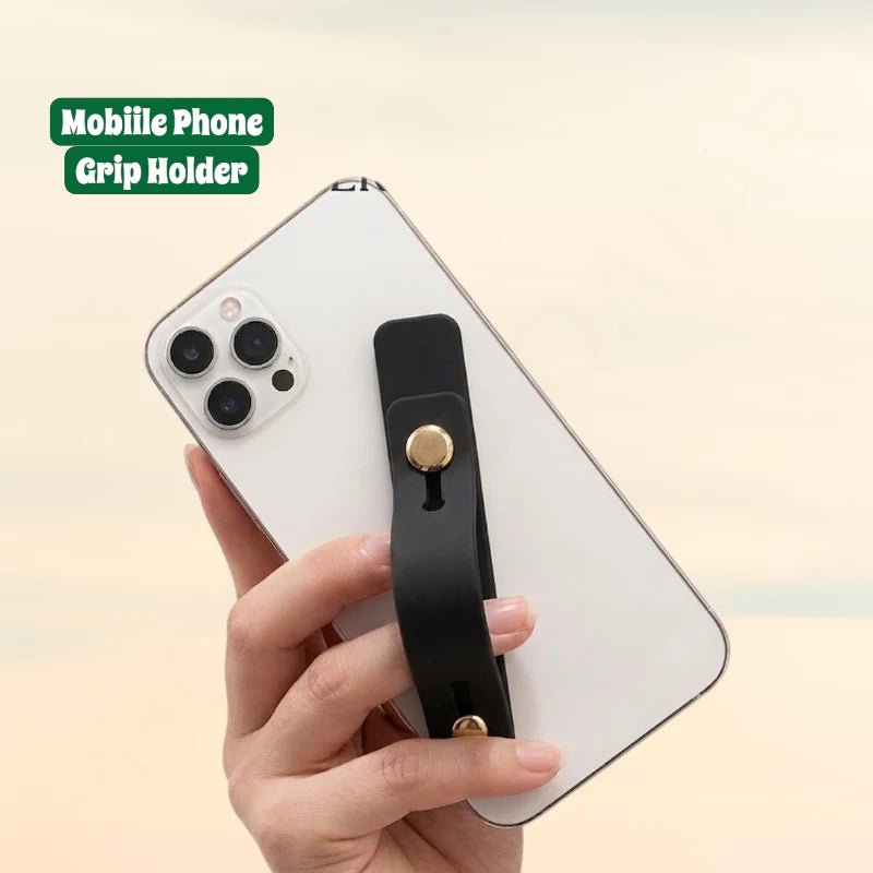 Finger Grip Push Pull Universal Mobile Holder - Dohans Essentials - Black - qatar
