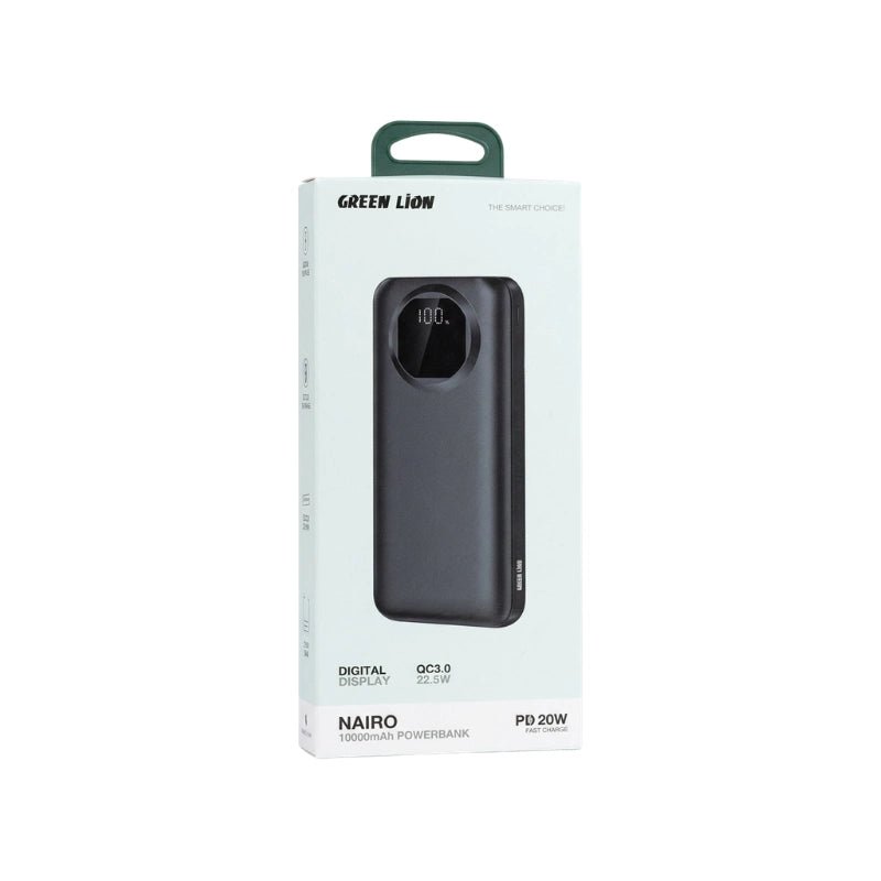 Green Lion Nairo 10000mAh 20W PD Digital Display Power Bank - Dohans Essentials - qatar