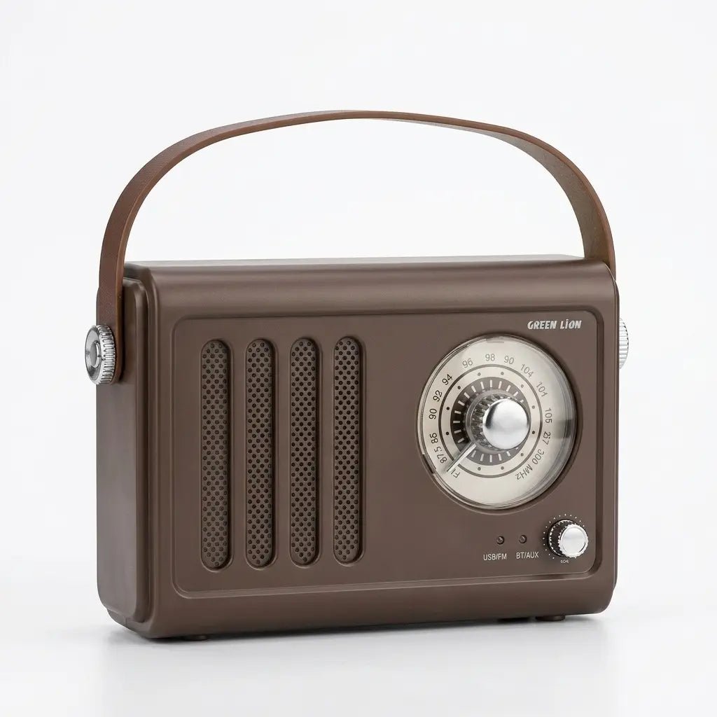 Green Lion Vintage Radio Speaker | Bluetooth 5.3 | FM Radio | 1500mAh | USB-C | 5W - Dohans Essentials - qatar