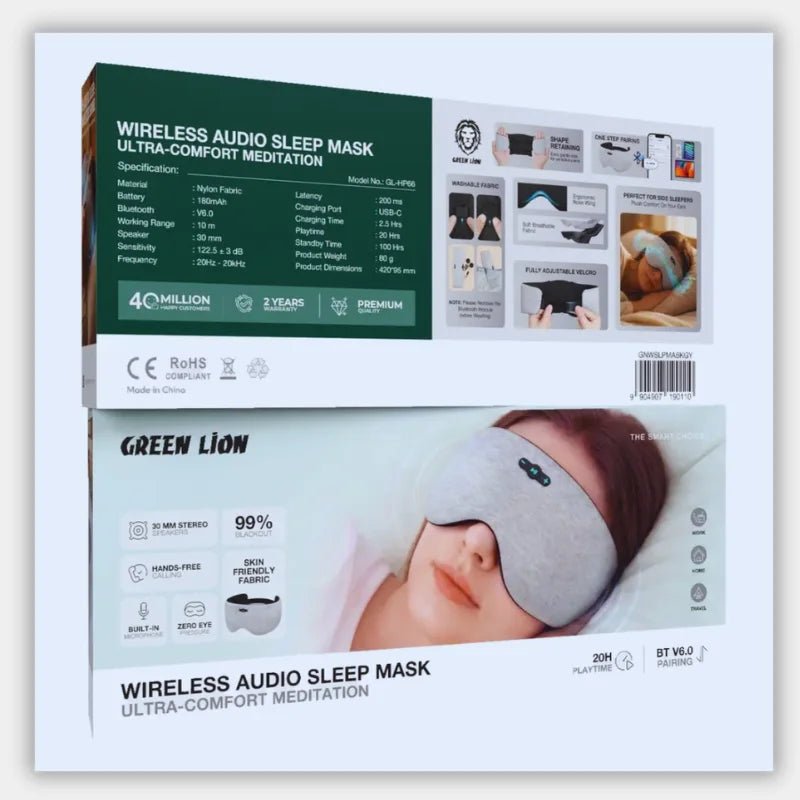 Green Lion Wireless Audio Sleep Mask for Rest & Meditation - Dohans Qatar - qatar