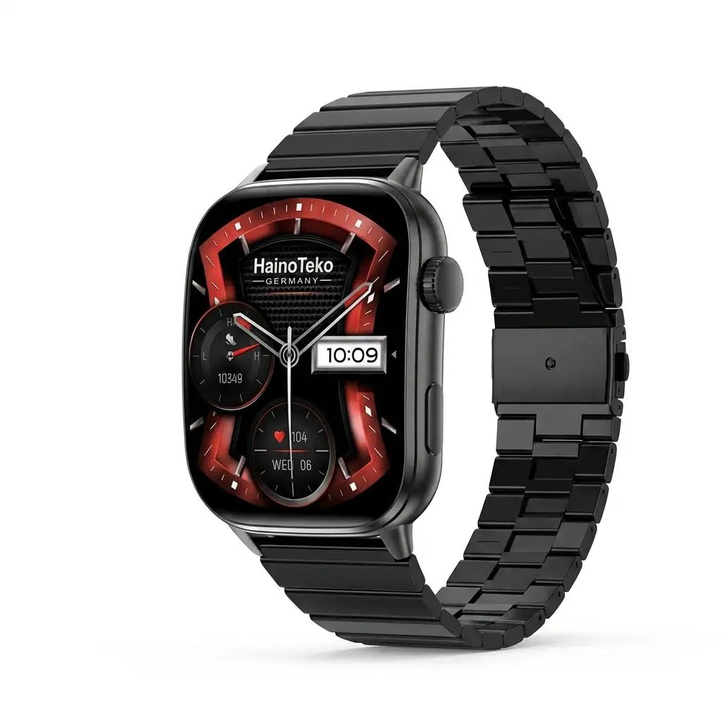HainoTeko Germany-14 AMOLED Smartwatch – BT Call, 3 Straps, 10-Day Battery, Waterproof - Dohans Essentials - qatar