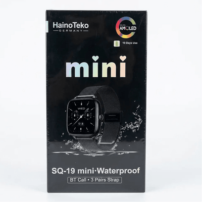 HainoTeko Germany SQ-19 Mini AMOLED Smartwatch | 3 Pair Straps | 10 Days Battery | Waterproof