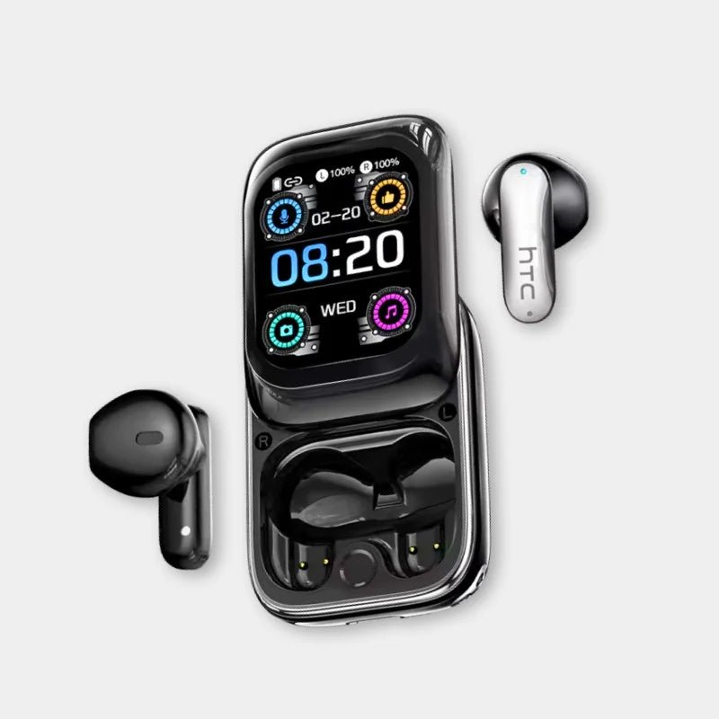 HTC NE48 Side-Sliding Wireless Earbuds Colorful HD Display - Dohans Essentials - qatar