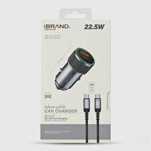 شاحن سيارة IBrand 22.5 واط من النوع C إلى النوع C