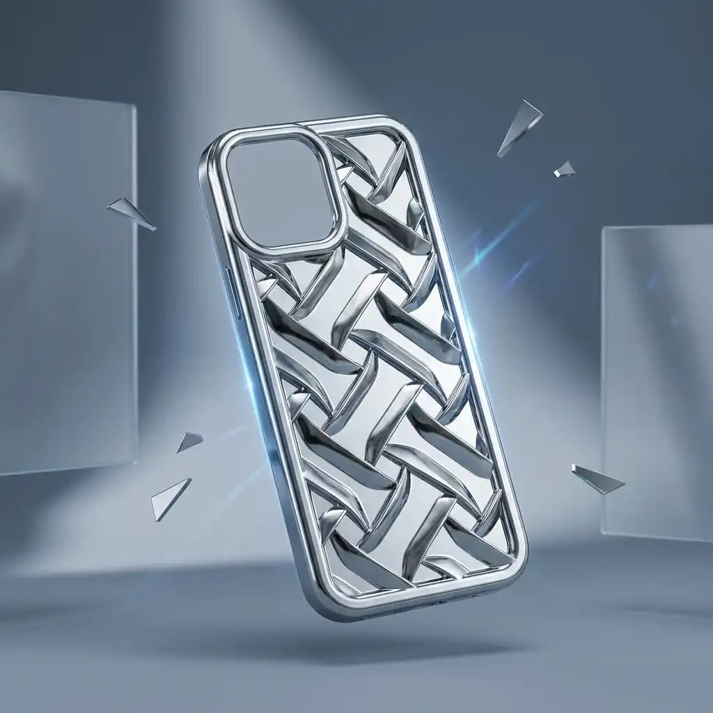 iPhone 14 Pro Max Woven Pattern Mirror Case - Dohans Essentials - Color 3 - qatar