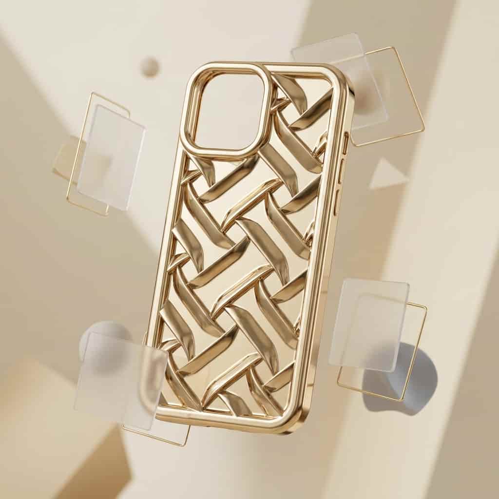 iPhone 14 Pro Max Woven Pattern Mirror Case - Dohans Essentials - Color 4 - qatar