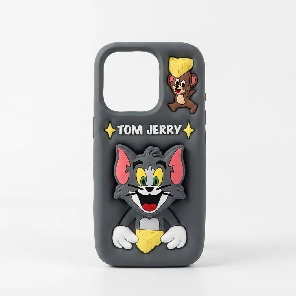 iPhone 16 Pro Tom & Jerry silicone Case Cover - Dohans Essentials - qatar