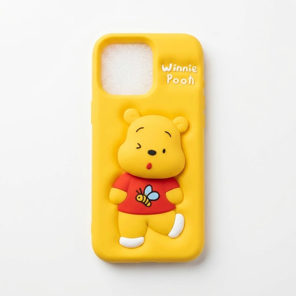 iPhone 16 Pro Winnie the Pooh 3D Cartoon Silicone Case - Dohans Essentials - qatar