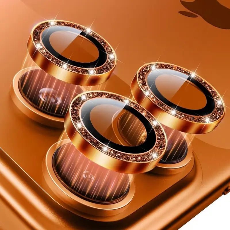 iPhone 17 Pro Max Shining Crystal Camera Lens Protector - Dohans Essentials - Orange - qatar