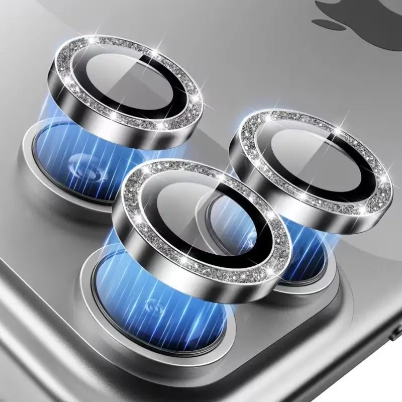 iPhone 17 Pro Max Shining Crystal Camera Lens Protector - Dohans Essentials - Silver - qatar