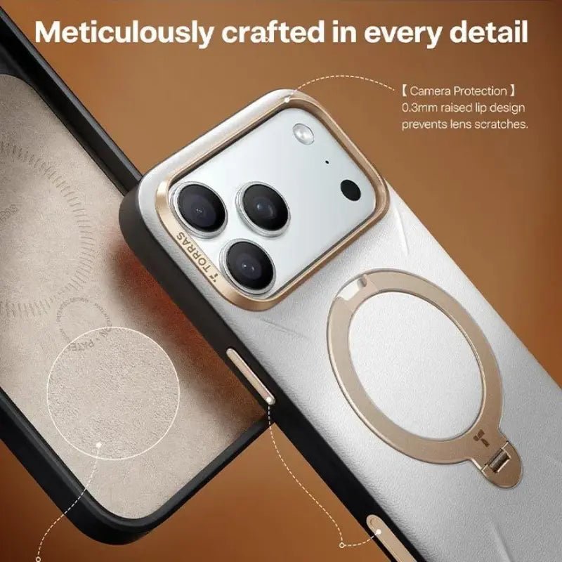 iPhone 17 Pro Max Torras QPro Leather Cover & Case - Pearl Grey - Dohans Essentials - qatar