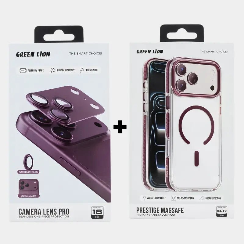 iPhone 18 Pro Green Lion Prestige MagSafe Military Grade Protection Cover & Case + Lens Protector - Dohans Qatar - qatar
