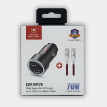 Swiss Military 70W Dual USB-C Car Charger with 50CM Cable | Qatar
