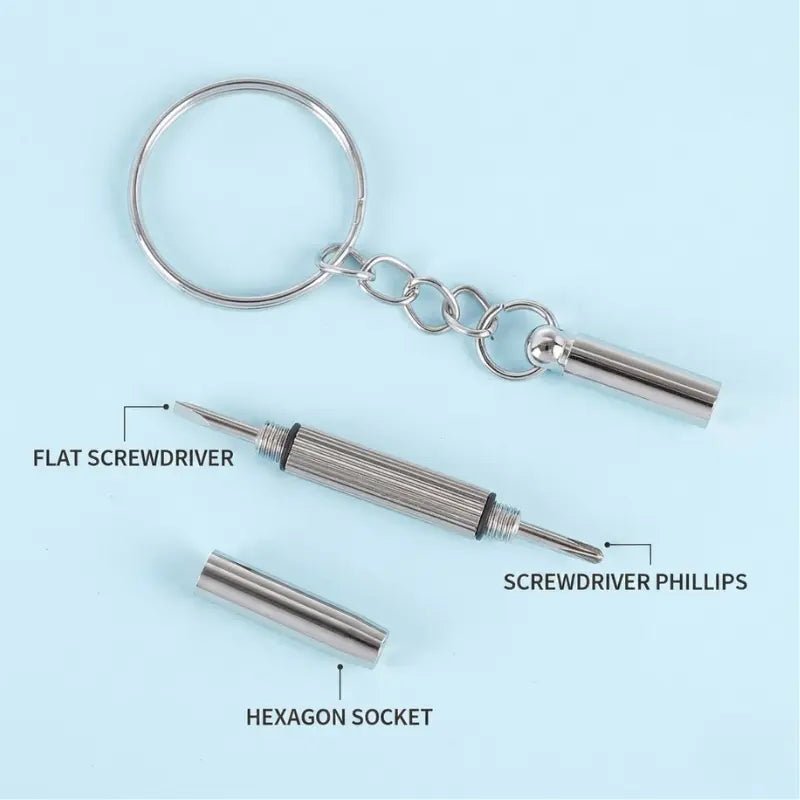 Keyring 2-in-1 Screwdriver Tool Set | Eyeglass & Watch Repair Kit with Keychain (2pcs) - Dohans Essentials - qatar