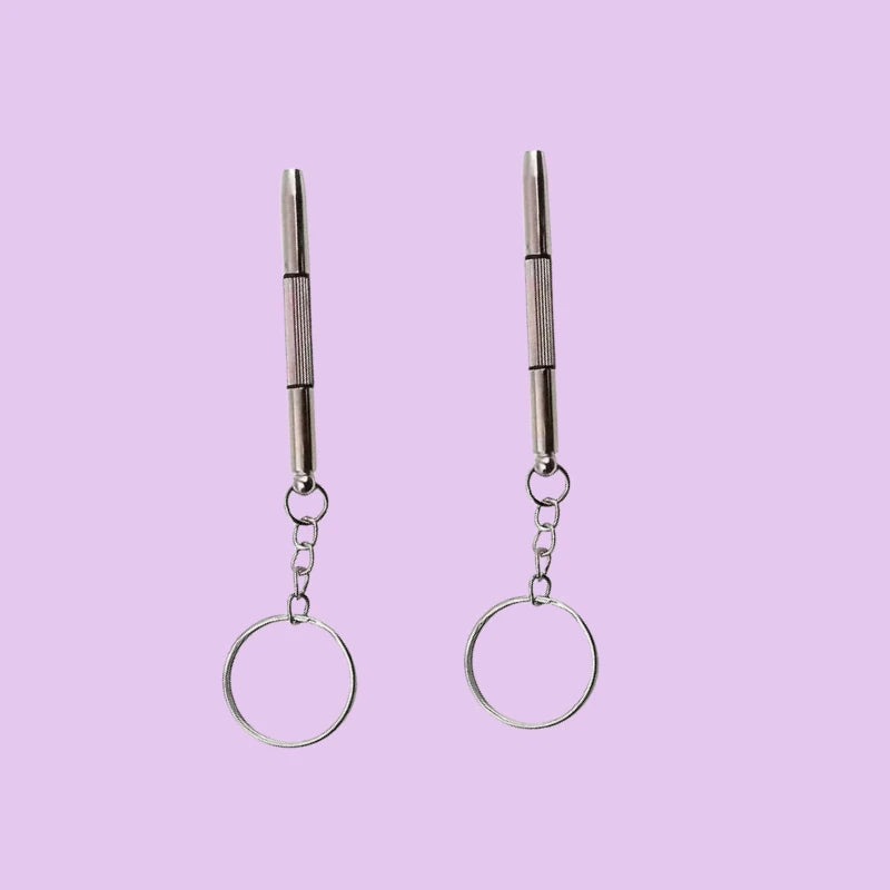 Keyring 2-in-1 Screwdriver Tool Set | Eyeglass & Watch Repair Kit with Keychain (2pcs)