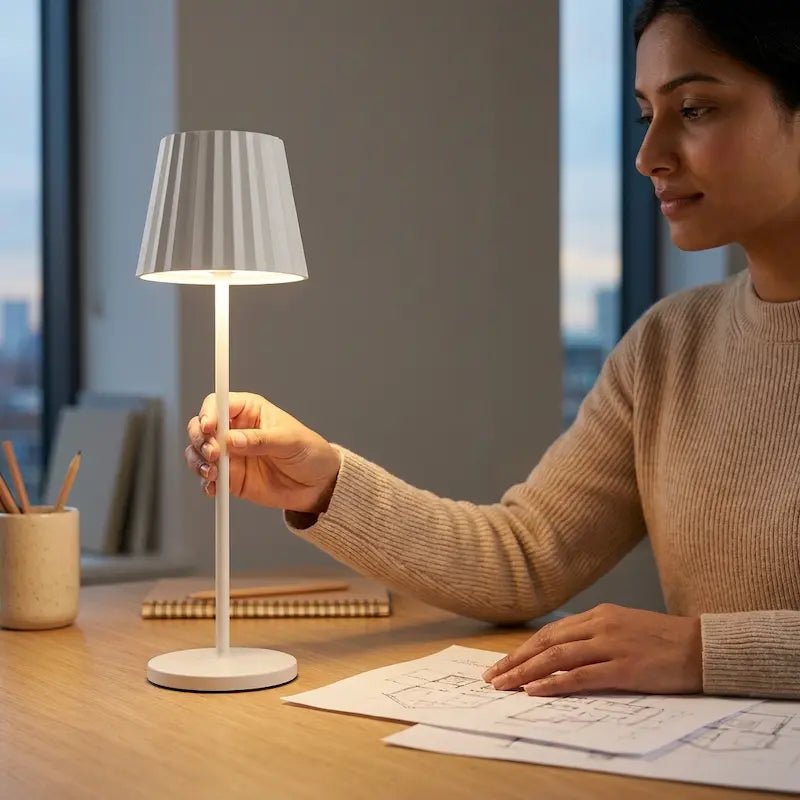 LED Desk Lamp 2W 3 Color Touch Switch USB Rechargeable Metal Light - Dohans Essentials - qatar