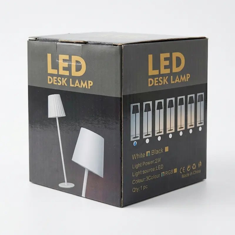 LED Desk Lamp 2W 3 Color Touch Switch USB Rechargeable Metal Light - Dohans Essentials - qatar