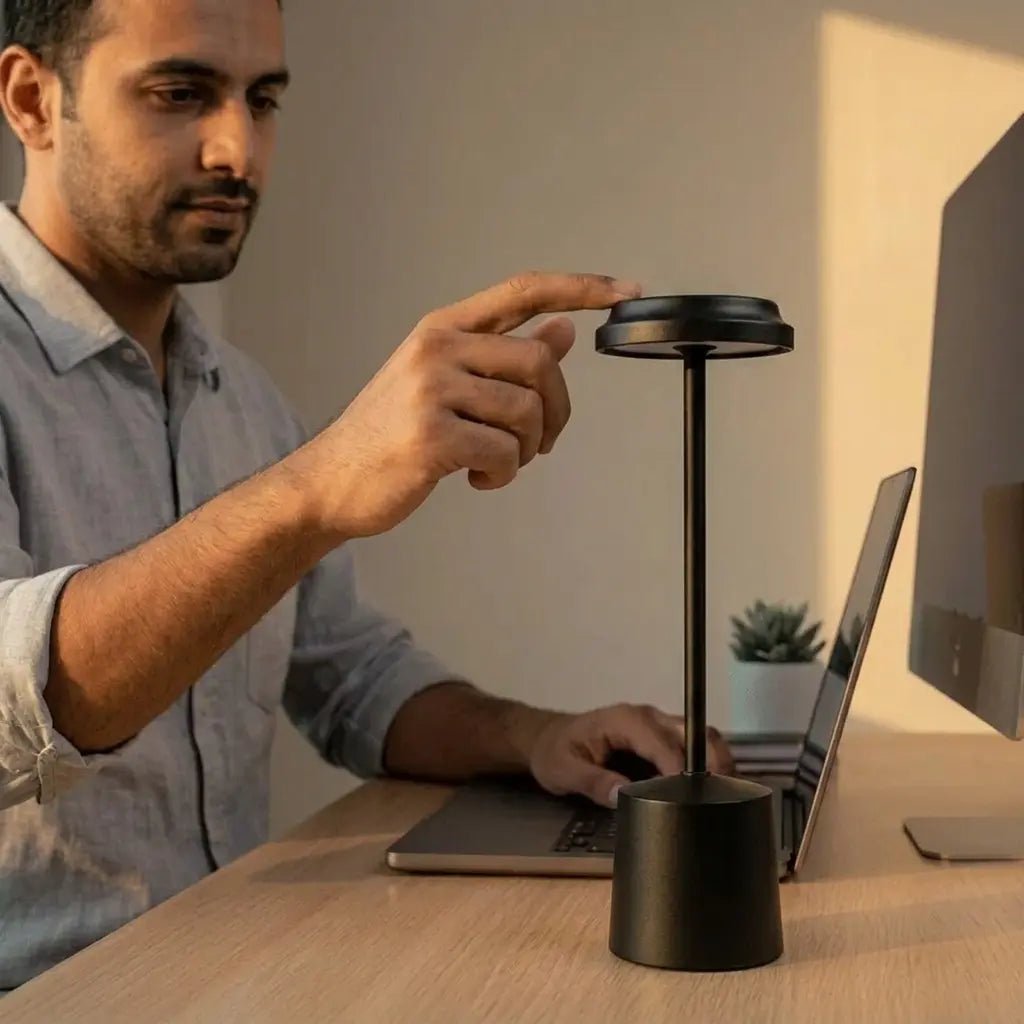 LED Desk Lamp 2W RGB Touch Switch USB Charging Aluminum - Dohans Essentials - Black - qatar