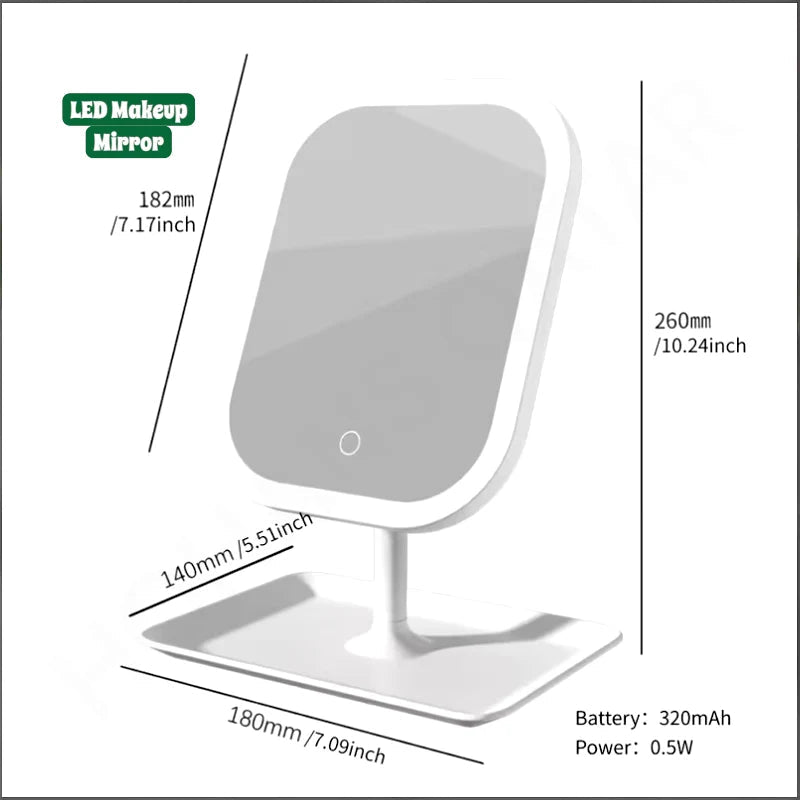 LED Makeup Mirror Rechargeable Desktop Vanity Mirror with Lights - Dohans Essentials - Pink - qatar