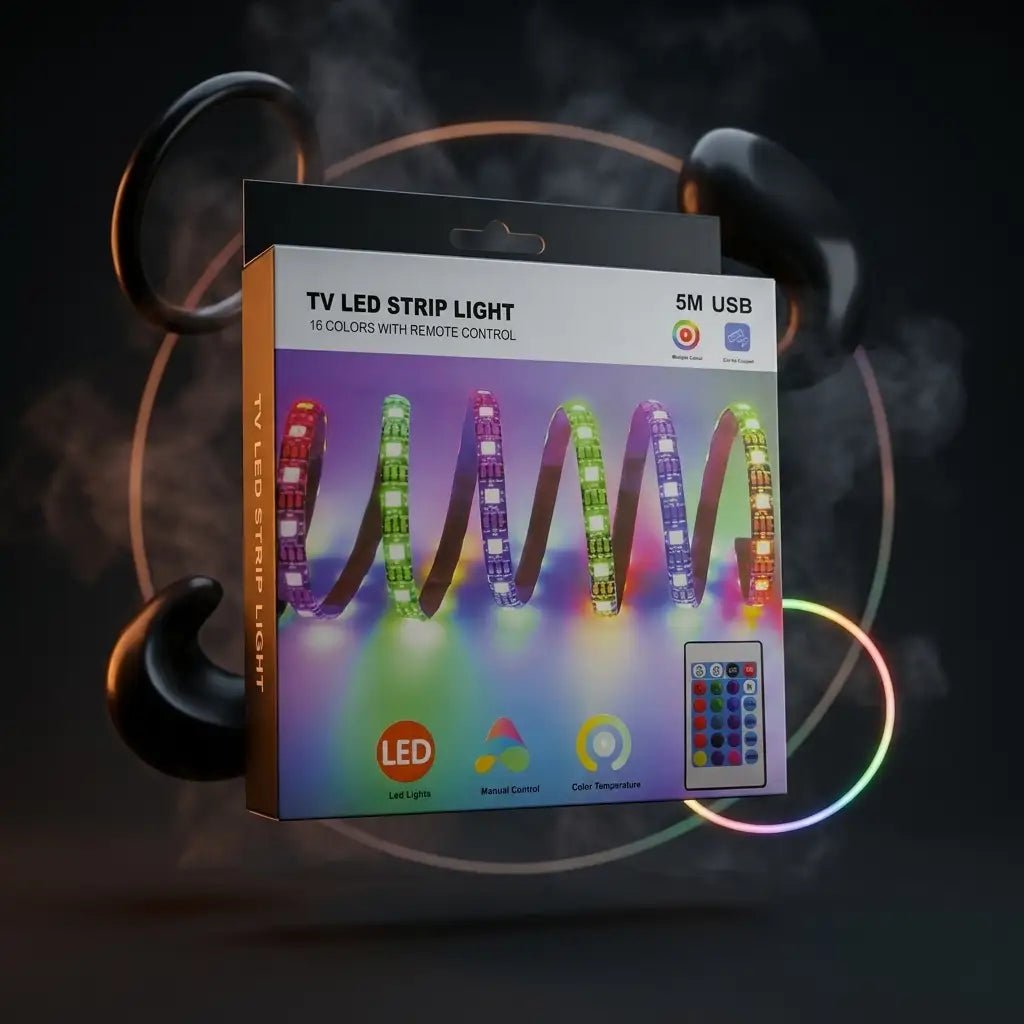 LED TV Strip Light 5M 16 Colors with Remote Control USB Powered - Dohans Essentials - qatar