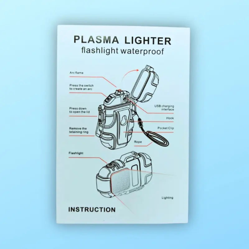 Classic Fashionable Lighter with Flashlight - Waterproof, Rechargeable Daily Use Accessories