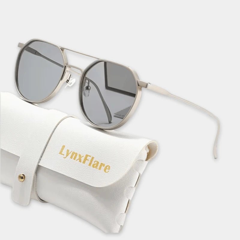 Lynxflare Titanium Gray Sunglasses | Light Luxury Polygon Metal Frame - Dohans Essentials - qatar