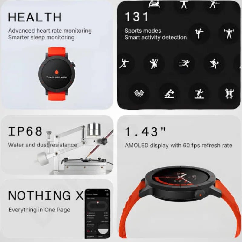 Nothing CMF Watch 3 Pro D399 – AMOLED, Dual Band GPS, 130+ Sports Modes, Dark Grey - Dohans Essentials - qatar