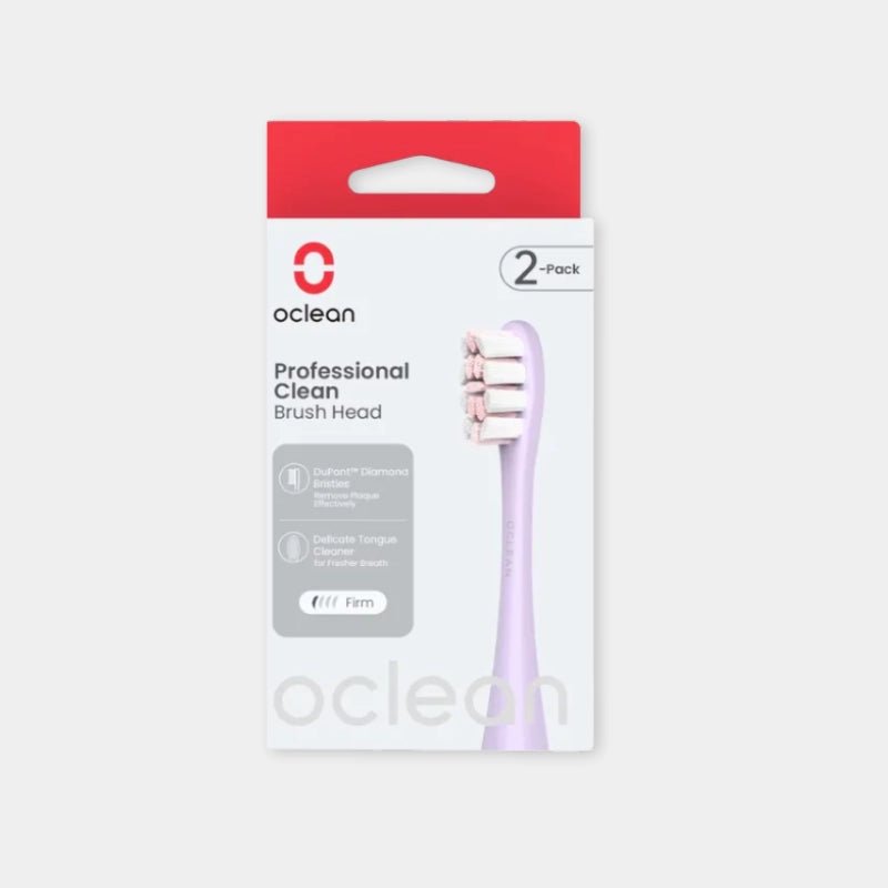 Oclean Professional Clean Brush Head 2-Pack - Purple | C04000274 - Dohans Essentials - qatar