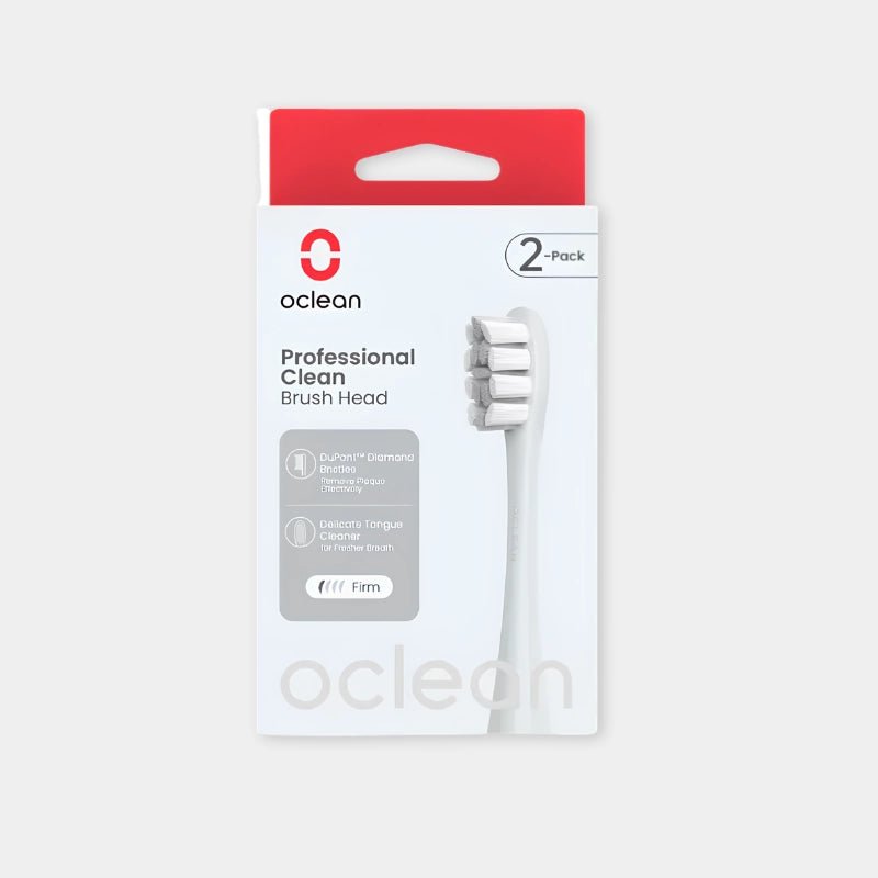 Oclean Professional Clean Brush Head 2-Pack - Silver | C04000272 - Dohans Essentials - qatar