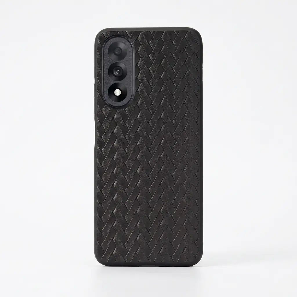 OnePlus Nord 5 Retro Weave Faux Leather Anti - Fingerprint Full Protection Case - Dohans Essentials - qatar