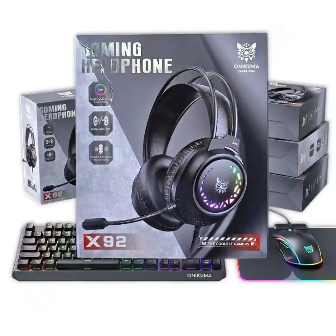 Onikuma X92 RGB Gaming Headphone with Noise-Canceling Microphone - Dohans Essentials - qatar