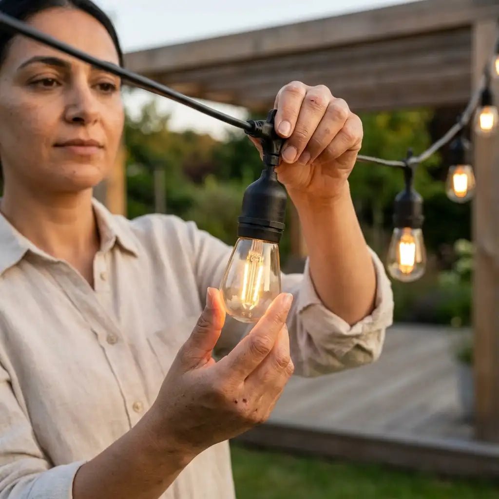 Outdoor LED String Light 10 Bulbs IP65 Waterproof with Multiple Connections Support - Dohans Essentials - qatar