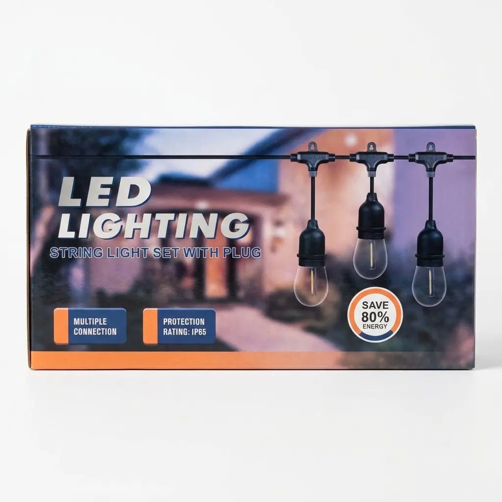 Outdoor LED String Light 10 Bulbs IP65 Waterproof with Multiple Connections Support - Dohans Essentials - qatar
