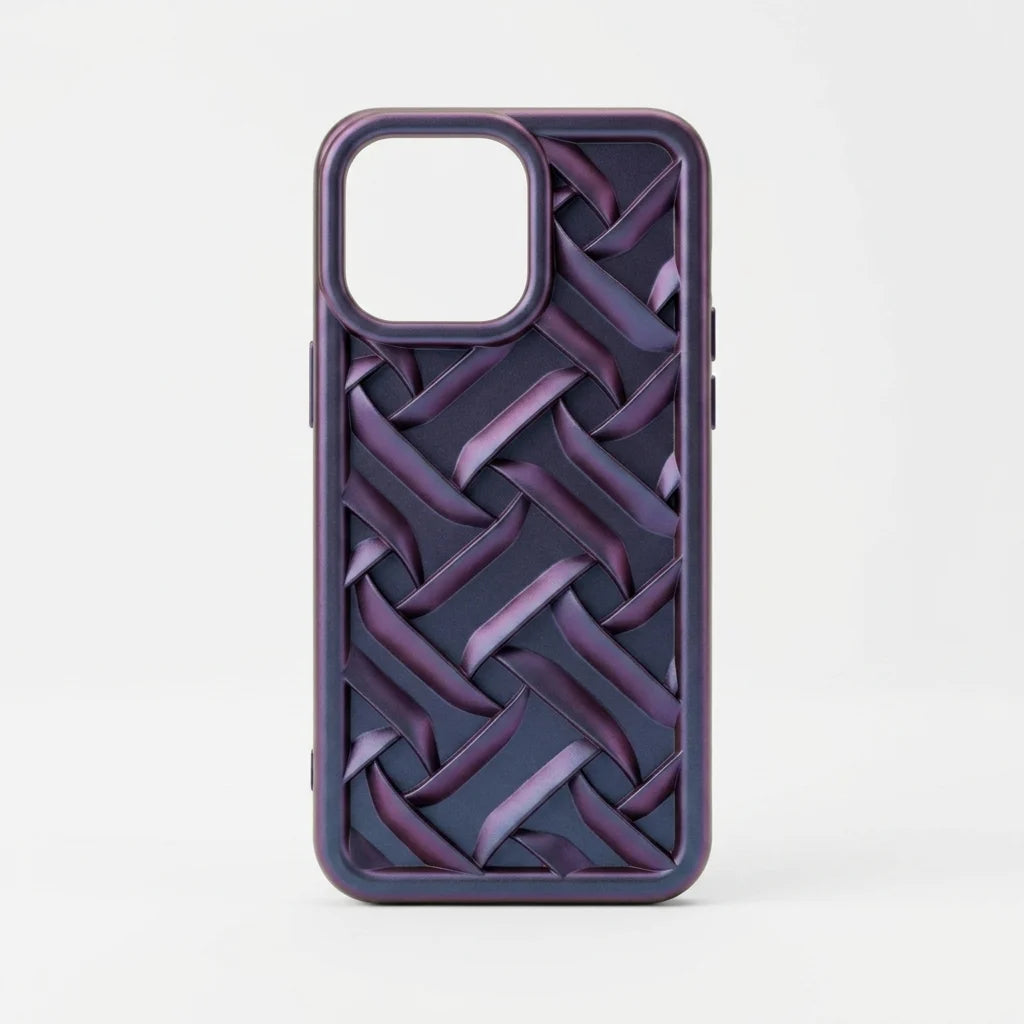 iPhone 14 Pro Max Woven Pattern Mirror Case